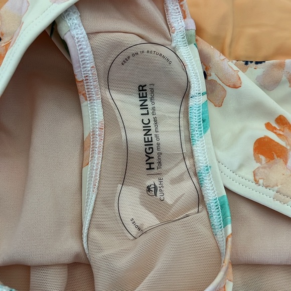 NWT NIP Cupshe orange and floral bathing suit SIZE:OX - Picture 7 of 8